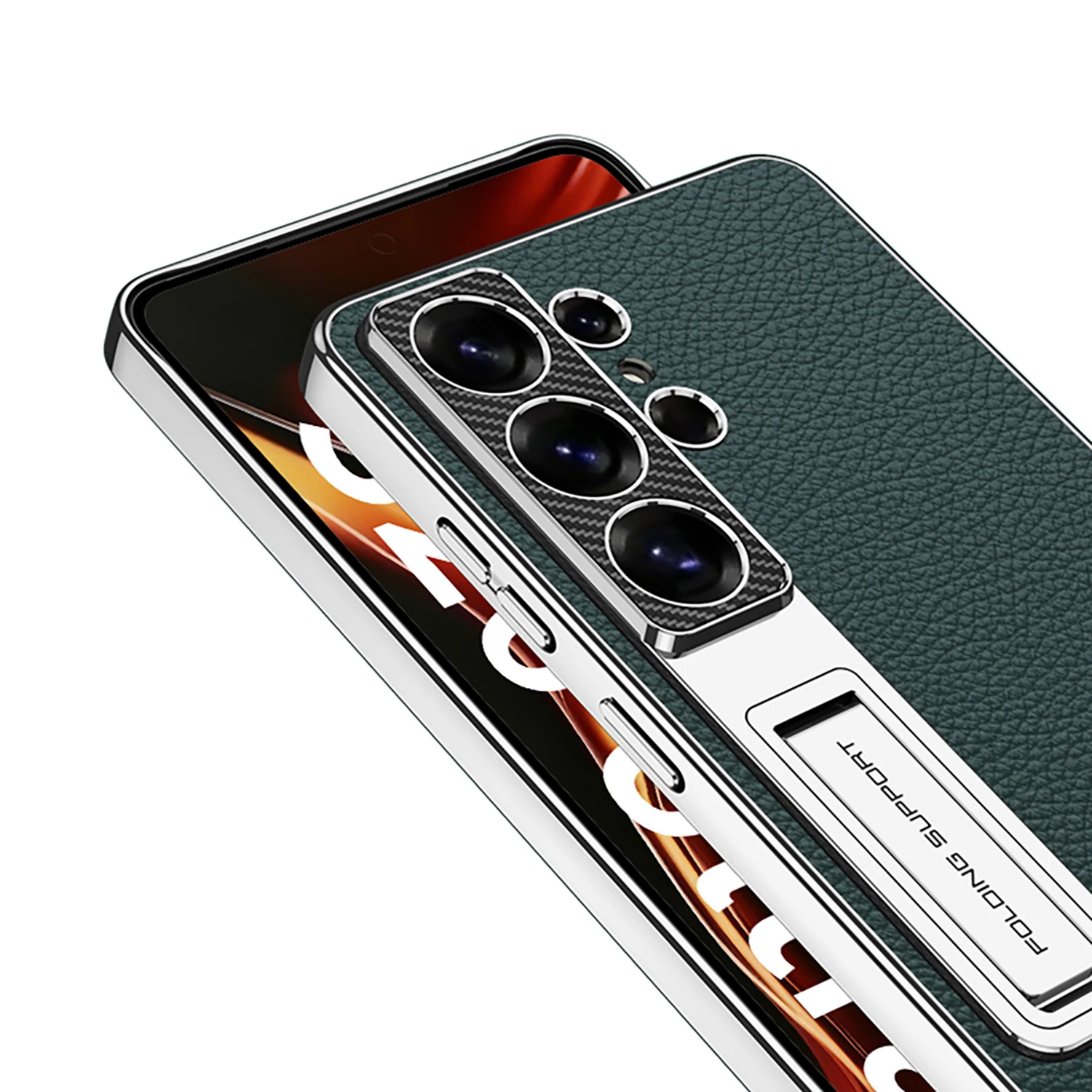 For Samsung Galaxy S26 S25 Ultra Case S24 ultra S26 Original GKK plating leather stand phone Cover case with kickstand