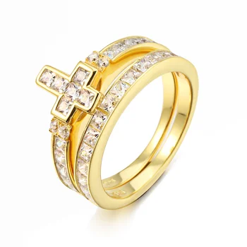 Elegant gold Plated wedding ring Design New Fashion Wholesale 925 Sterling Silver
