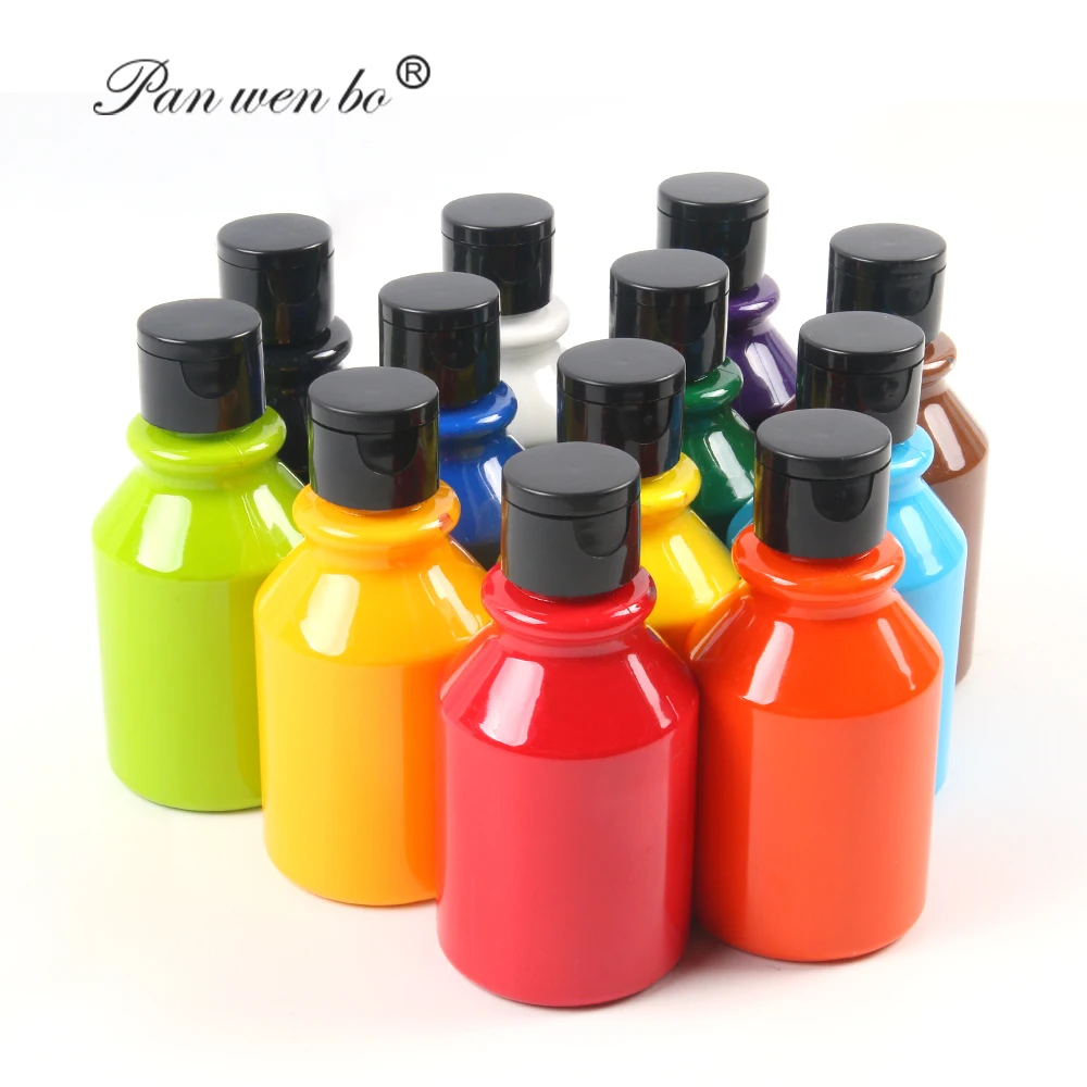 Panwenbo высококачественный 12 видов цветов индивидуальный набор акриловых красок нетоксичный художник акриловая краска для холста