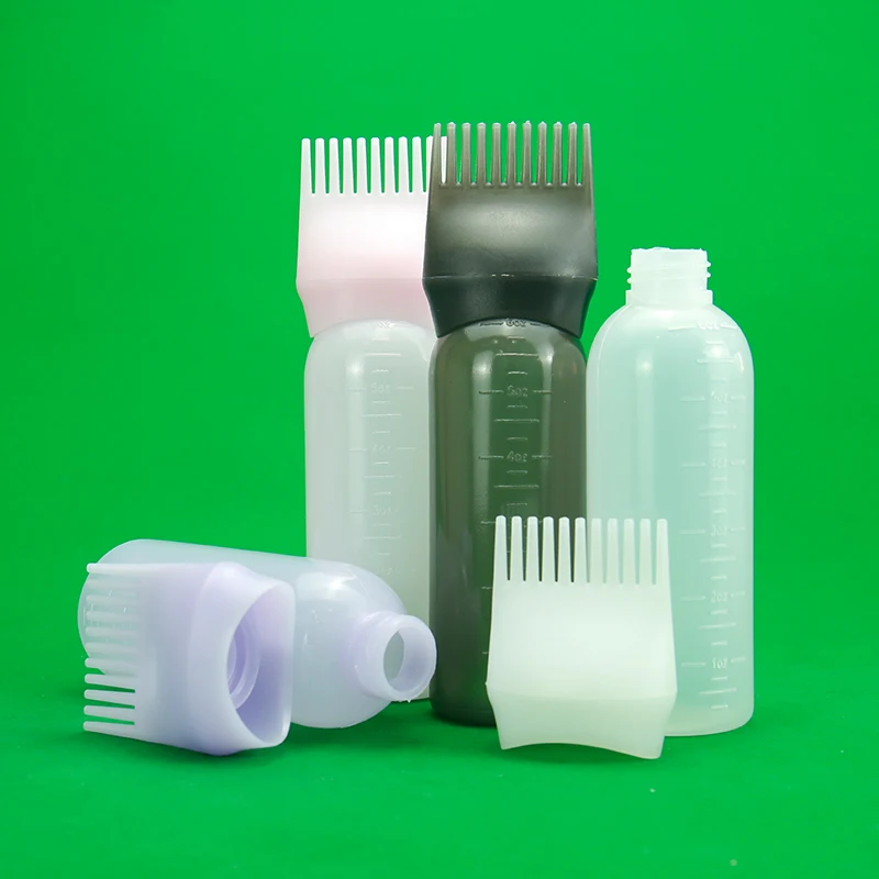 Factory Directly Sell Hairdressing Tools Hair Dye bottle Hair Care Bottle Transparent shampoo bottle with comb