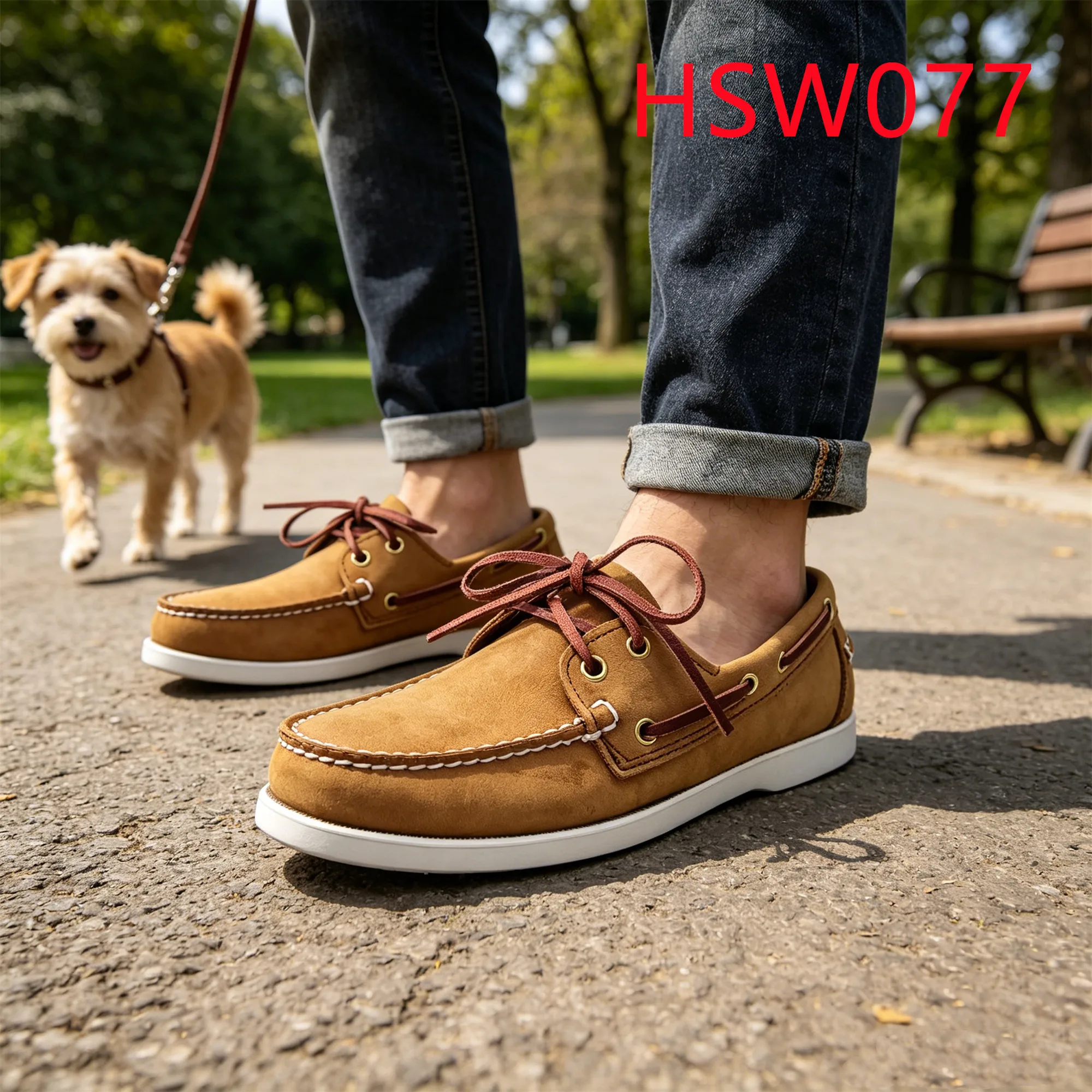 HY,Current Style Hand Stitching Commuting Honey Color Penny Shoes Factory Price Idle Time Plus Size Versatile Boat Shoes HSW077