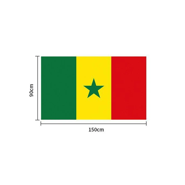 Cheap Advertising National Digital Printing 3x5ft Senegal Flag Personalized Knotted Flag