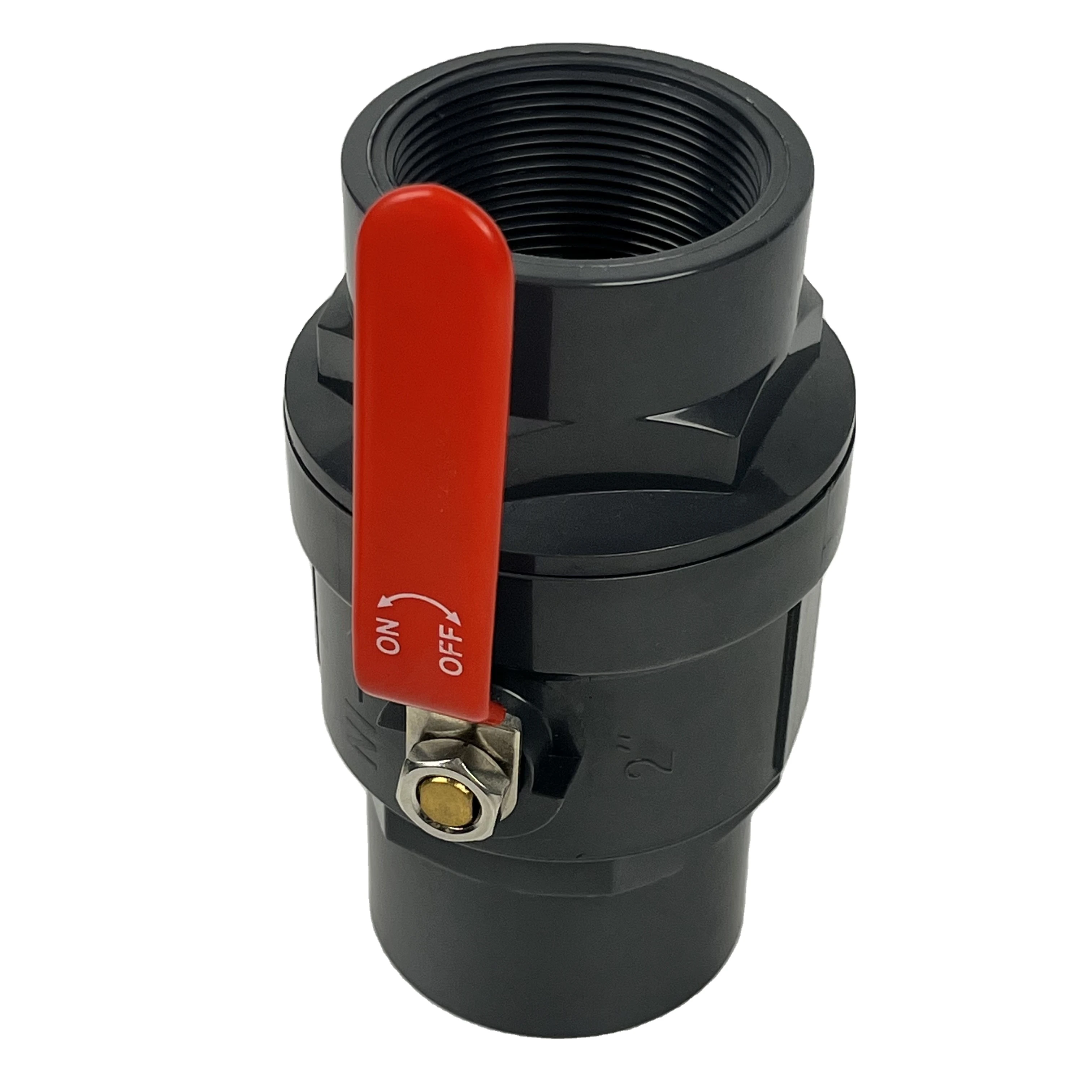 [SWD007] High-Quality 3/4" PVC Two Pieces Ball Valve-Red Handle and Black Body