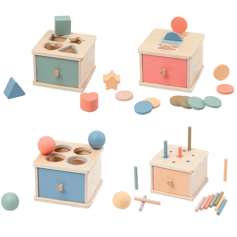 Montessori Inspired Baby Toys Object Permanence Box Coin Box Shape Sorter Jouets Pour Enfants Educational Toys