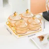Soporte de hierro con disco ámbar de 4 compartimentos y tapa en forma de estrella