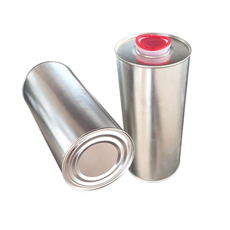 1 Liter Round Empty Engine Oil Tin Can From Tin Can Manufacturer