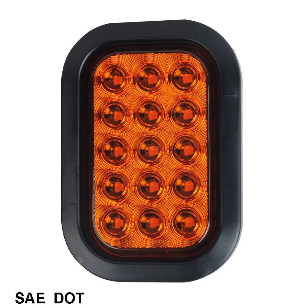 5.3" X 3.4" Rectangular LED Tail Light 12V/24V LED Rear Lamp for Truck Trailer Stop/Turn/Tail, SAE/DOT/FMVSS108