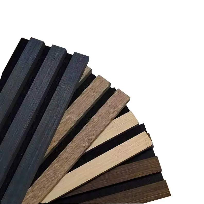 Mdf Wood Acoustic Wall Panel Slatted Wood Sound Absorbing Board Decorative Slatted Wood Sound