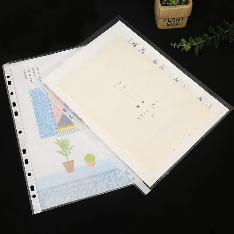 ルーズリーフ11穴A4紙ファイルフォルダー8C透明PP防水