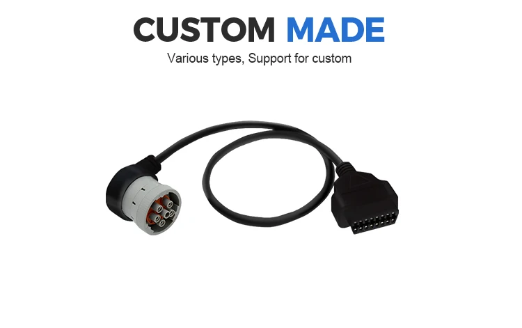 product custom cables male to right angle j1708 bus j1962 connector obd 2 obd ii adapter cable wiring harness for car-4