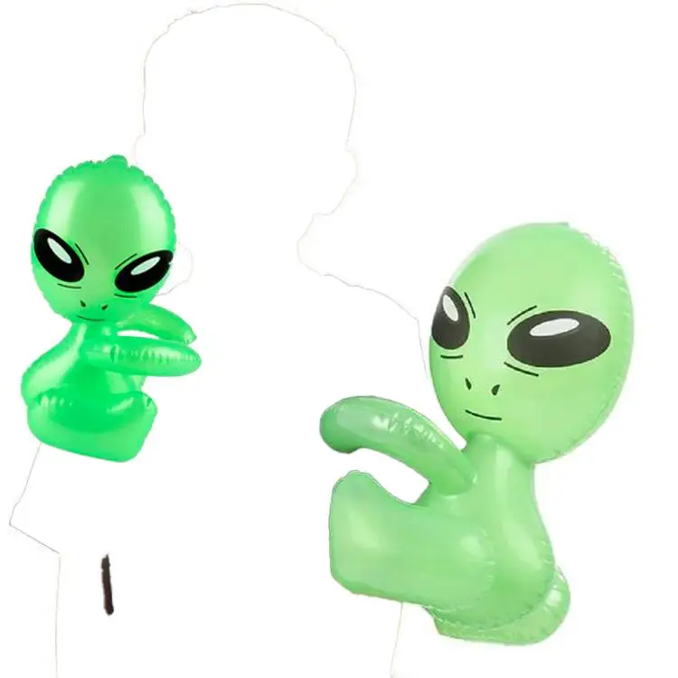Factory 12.5 Inch Inflatable Hug Me Green Model Toys Blow up Martian Baby Alien Prop Toy Party Decoration