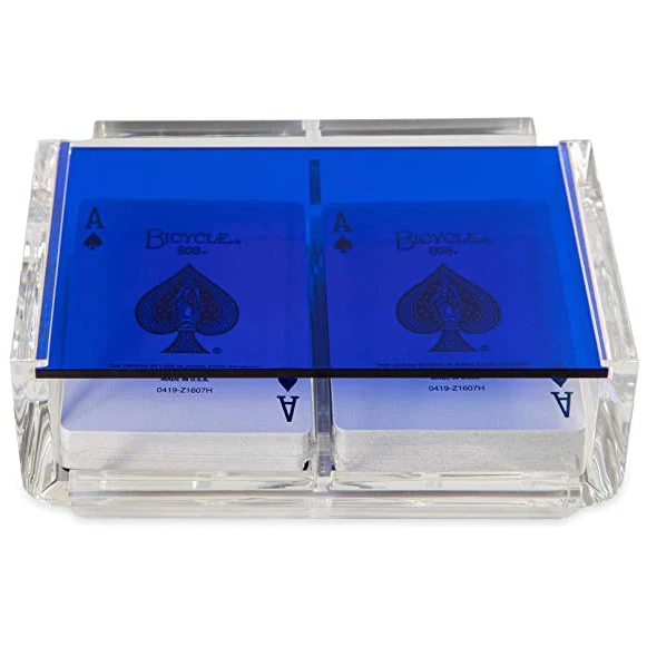 Acrylic Canasta Card Holder Tray With 2 Decks Of Playing Cards ...