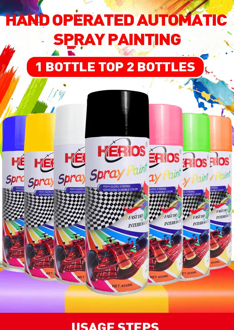 Herios 400ml Acrylic Aerosol Graffiti Spray Paint/multi Purpose Dry
