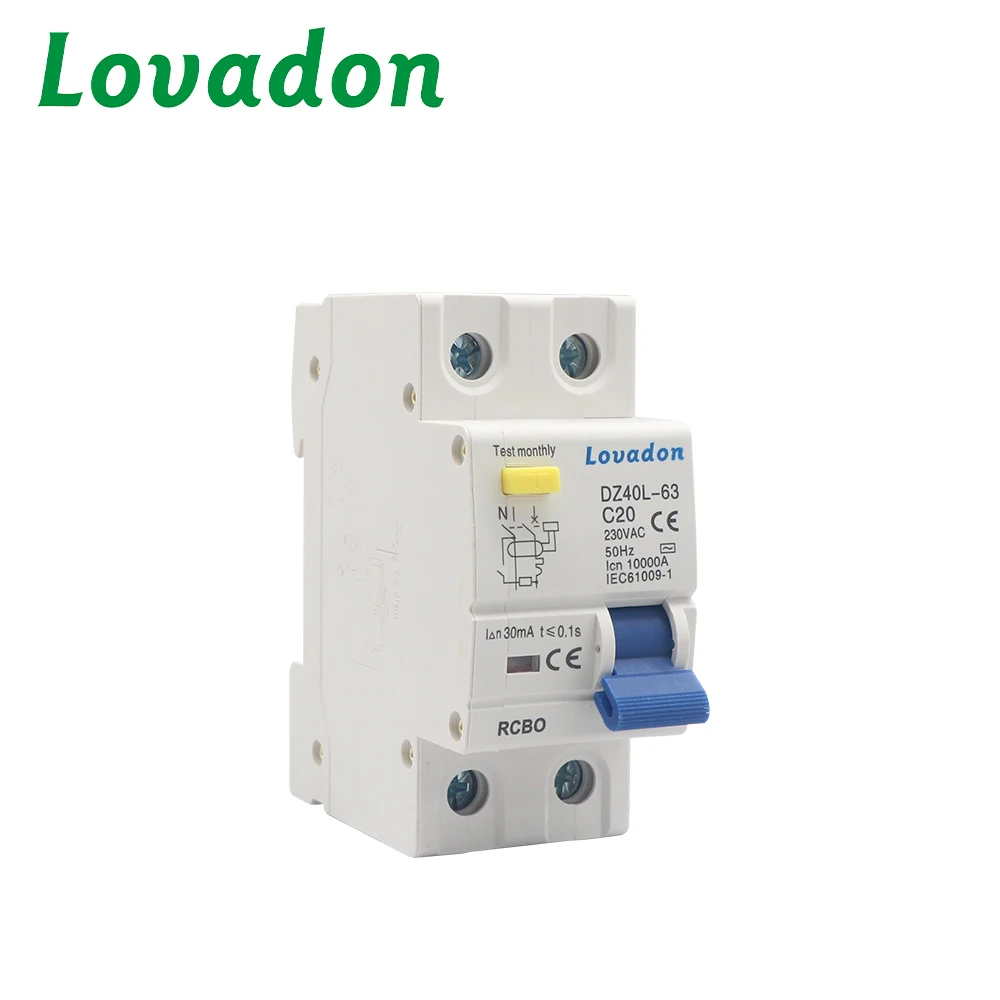Factory Direct 10kA RCCB Residual Current Circuit Breaker 2P MCB with Overcurrent Protection LI Type RCBO