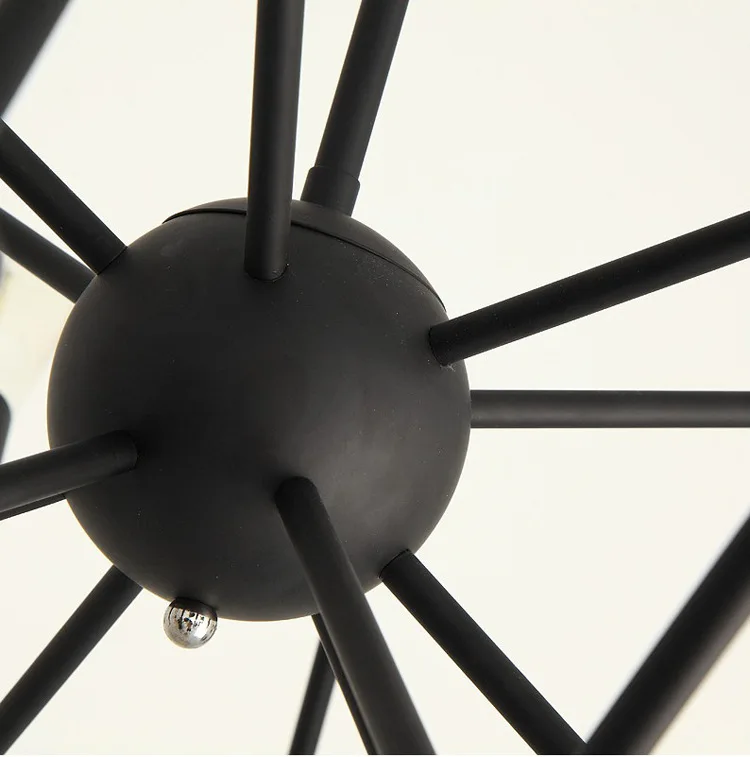 JYLIGHTING Fashion Rustic Wrought Iron Led Ceiling Chandeliers Loft Industrial Spider Pendant Light