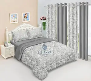 LILIANNA Hot Sell Comforter Set with Matching Curtains 8 Pcs Set Bedding Sheet Set for Winter Bedroom