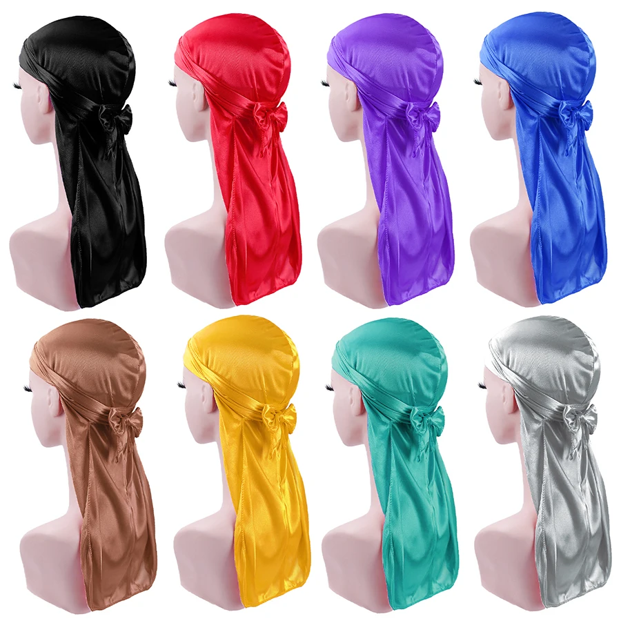 Wholesale Luxury Printed Silk Extra Long Tie Bandana Durag Doo Rags ...