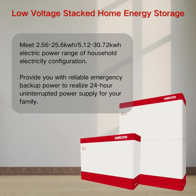 Onesto Stacked Lithium Battery 50V 100Ah 200Ah 300Ah Solar Energy System with LFP Battery Cells