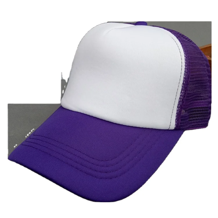 blank purple trucker hat