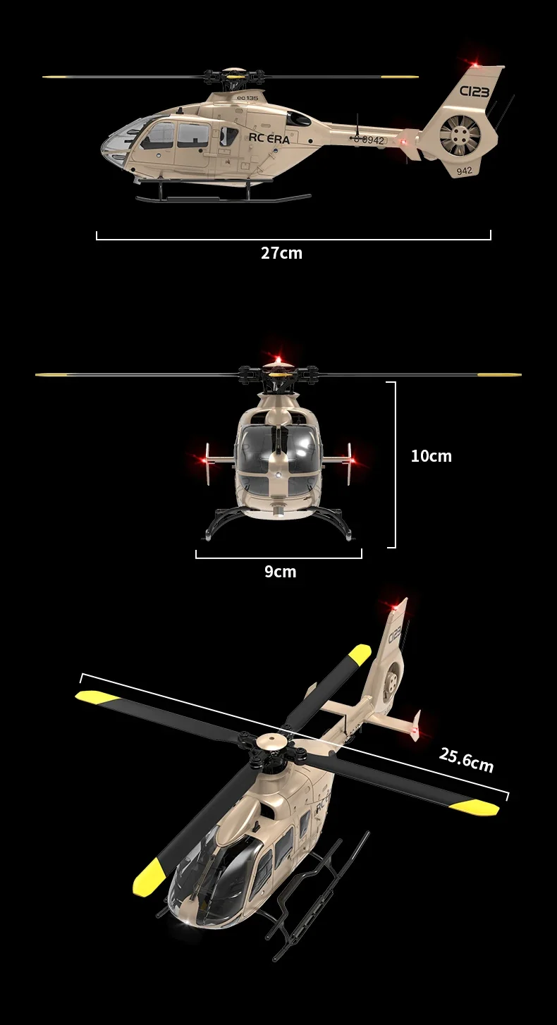 2024 RC ERA C123 RC Helicopter 6CH Double Brushless Direct Drive Single Paddle Aileron Free Model 3D Optical Flow EC135