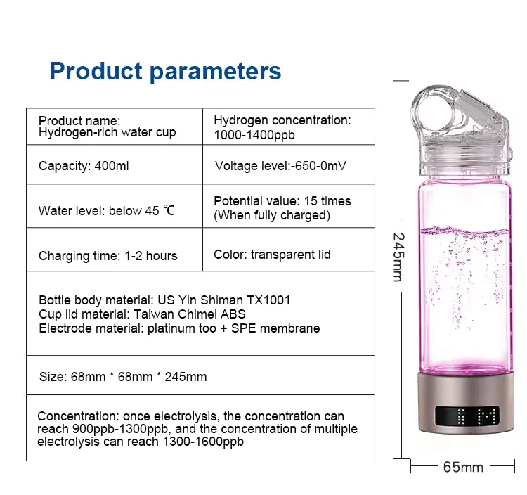  hydrogen inhaler hydrogen absorption hydrogen water cup hydrogen water generator bottle 