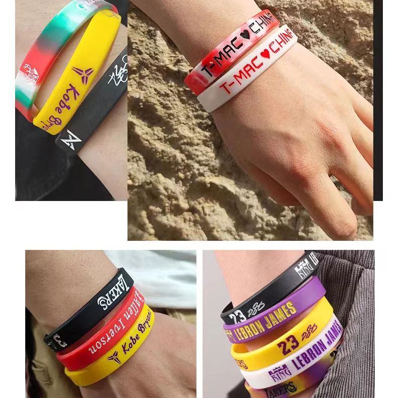 Euramerican Style Ball Games Souvenir Silicone Bracelet Ball Sports Basketball Stars Cheerleader Bracelet Wristband