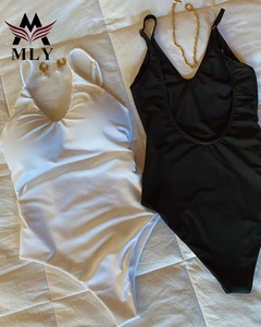 MLY Hot-selling One Piece  Swimsuit Swimwear Solid Color Backless Sexy Backless Women Bathing Suit for Women
