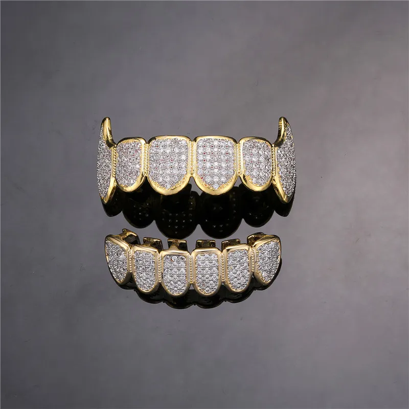 Zahngrills 2 Stück Stern Design - Hip Hop Zahnschmuck Metall Rapper Accessoire