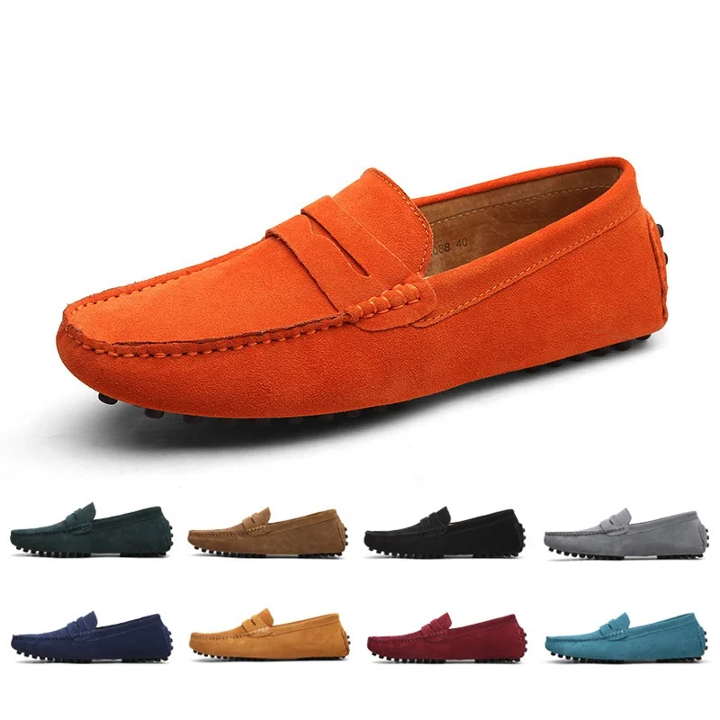 Mens Suede Leather Casual Comfort Slip On Moccasin Penny Driving Loafers Shoes 