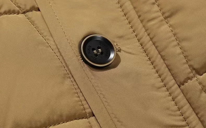 Thickening Parkas Men 2024 Winter Men's Coats Male Outerwear Fur Collar Casual Long Cotton Wadded men Hooded Coat_voghion.com