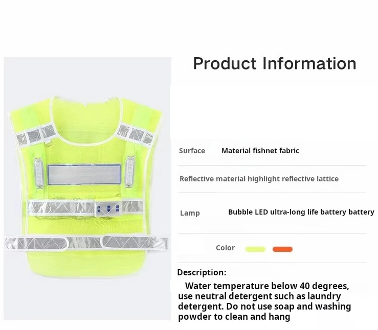 Custom logo printing reflective vest night LED flashing safety vest multi function reflective safety