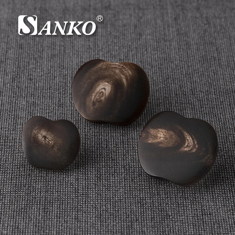 SANKO Eco-Friendly Luxury Plating Round Horn Buttons with Custom Colors and Sizes