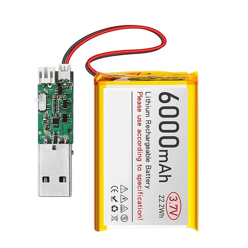 OEM/ODM Lipo-lithiumpolymere batteri, 3,7 V, 6000 mAh, PH2.0-stik, udskifteligt LI-polymere batteri til Raspberry Pi UPS-plade