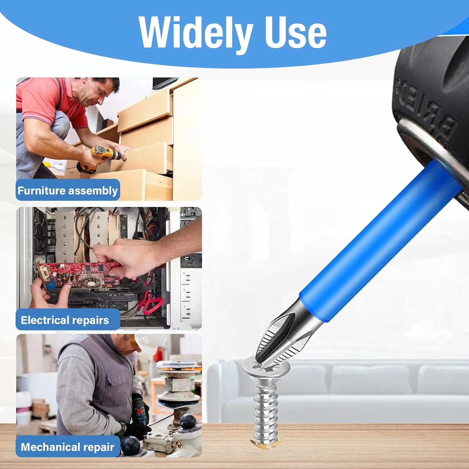 Set Di 10 Punte Per Cacciavite PH2 Rivestite Con Adattatore - Foto 6