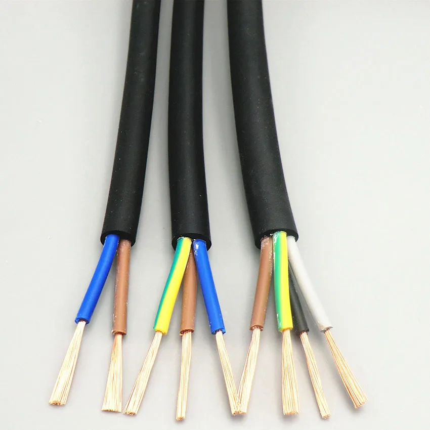 OFFER Flexible Mains Cable 2 & 3 core Black White 0.75 1 1,5 2.5mm Wire Round 