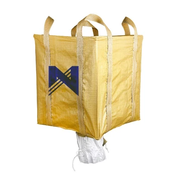 HouGu Wholesale 1000kg Waterproof Virgin PP FIBC Bulk Bag for Sand/ Cement 1 Ton Baffled Jumbo Big Bag