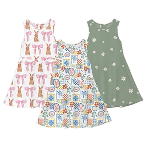 High Quality Custom Color Baby Clothes Children Skirt High-Waist Elastic Sleeveless Infant Baby Dress