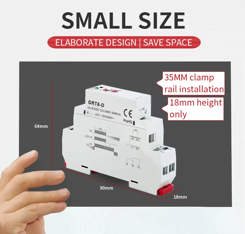 Geya Grt8-d Off Delay Timer Relay Ac/dc 12-240v 50-60hz Protective Auto ...