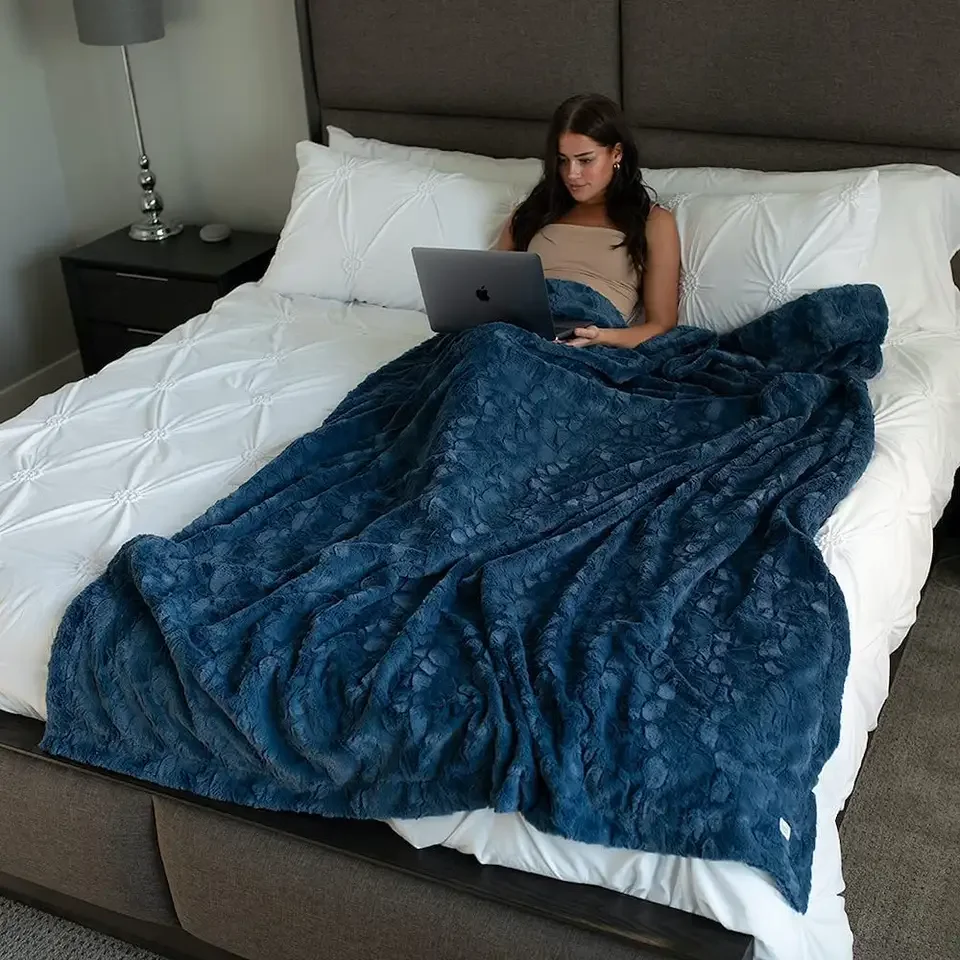 Softest Warm Elegant Cozy Faux Fur Home Throw Blanket By Graced Soft