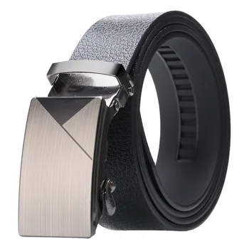 DDA720 Wholesale Male Ratchet Waist Straps Gift Wide Automatic Buckle Belt Black Strong Casual Business Men Leather Belts