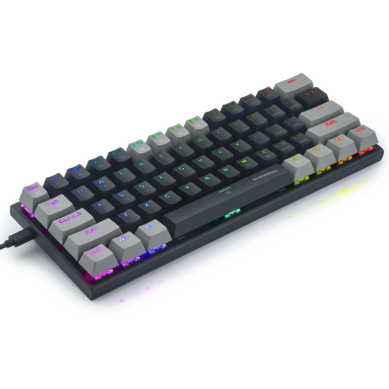 Redragon Fizz K617 Eyooso Z11 60 Rgb有线背光人机工程学开关迷你紧凑型游戏机械键盘teclado Espaol Buy Rgb机械键盘teclado