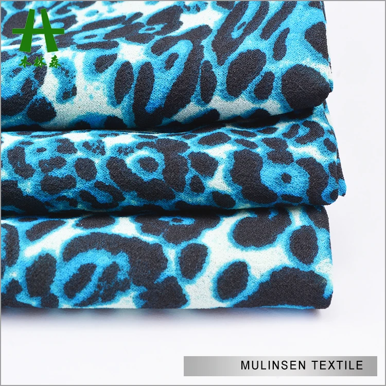Текстиль Mulinsen 100% полиэстер 75D ткань жоржет с леопардовым принтом