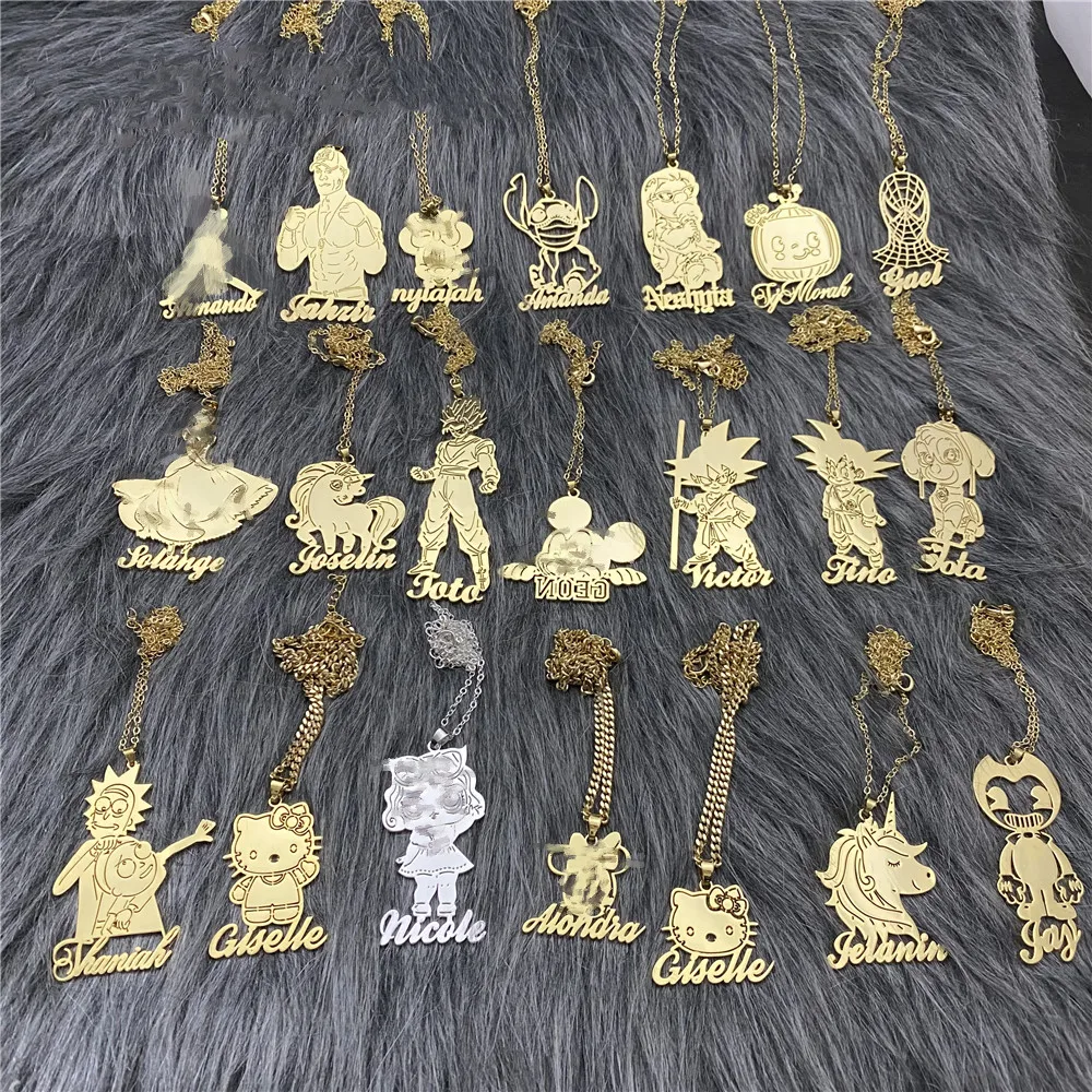 Custom Gold Plate Cartoon Name Pendent Necklace Big Size Kids Cartoon  Character Necklaces Stainless Steel Necklace Gifts - Buy Custom Name Kids  Cartoon Character Necklaces Kids Jewelry New Arrival Personalized 18k Gold
