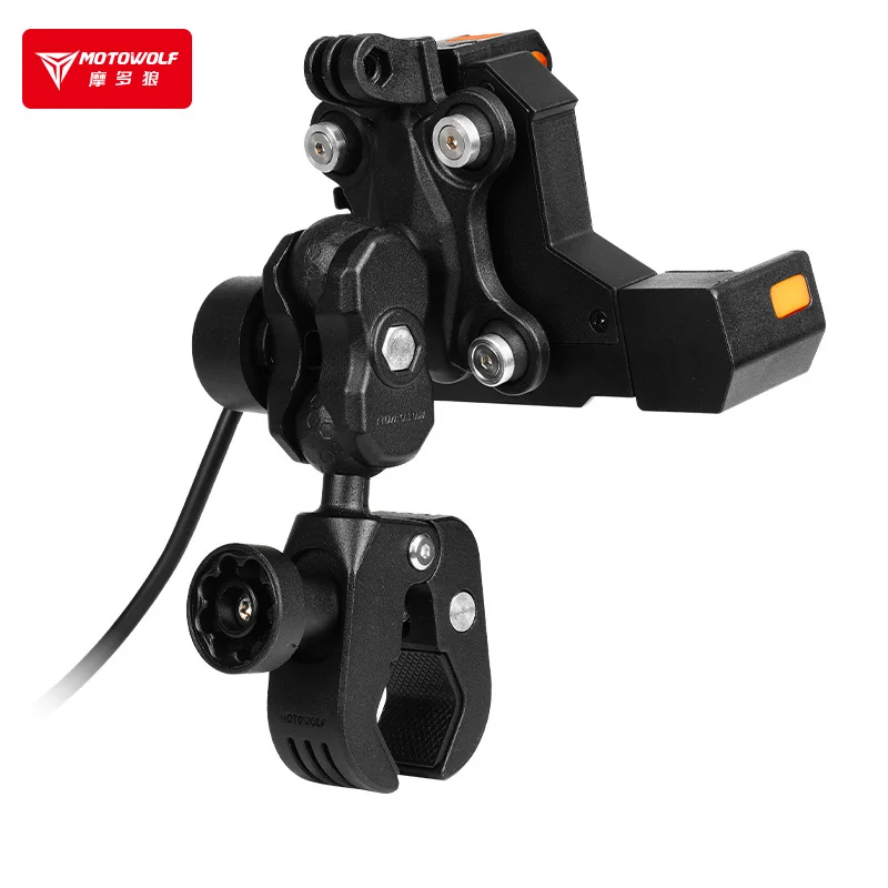Motowolf Wireless Cell Phone Holder with Charger for Motorcycle