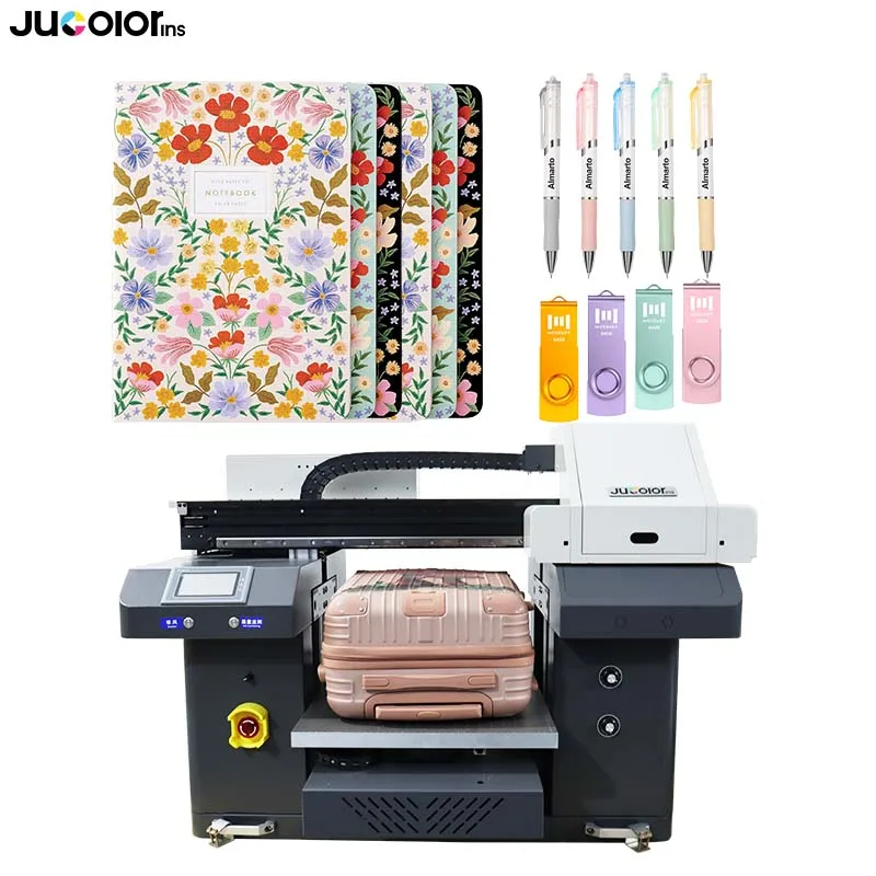 Jucolor High Speed A2 UV Printer with Embossed and Glossy Printing on Metal Wood Acrylic