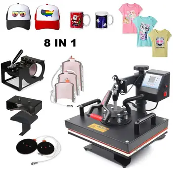 12 x 15 Sublimation Combo Transfer Printing 8 in 1 Multifunction Heat Press Machine 29x38 T-shirt Mug Hat Heat Press Machine