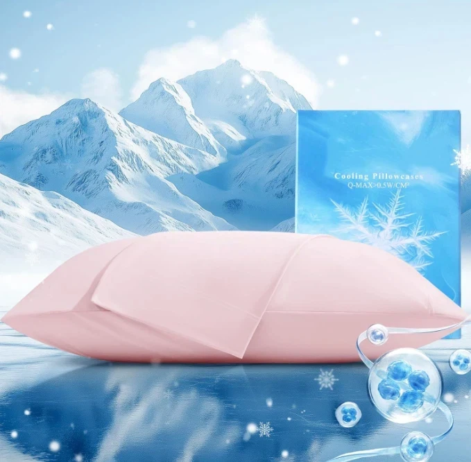 Beliebter Sommer-Kingsize-Kissenbezug in Rosa, 2er-Pack, Weicher Glatter Kühlender Kissenbezug zum Schlafen