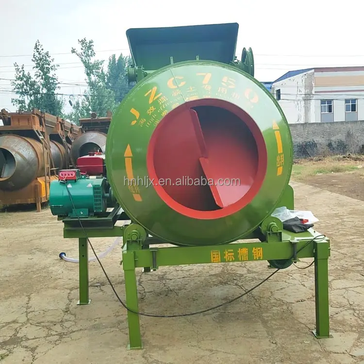 JZC350 Mobile Self Loading Concrete Mixer Construction Site Skip Mixer with Traction Electric Gear Ring Drive Drum Mixer