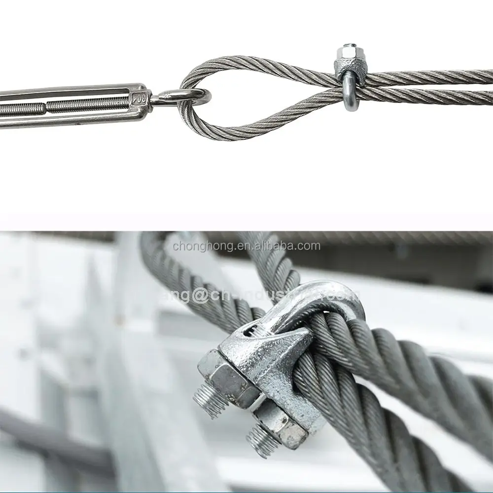 1/8 Inches M3 Cable Clamps Zinc Plated Wire Clamp Galvanized Wire Rope  Cable Clip Clamp for Fixed Wire Rope and Cable, image size:1000x1000