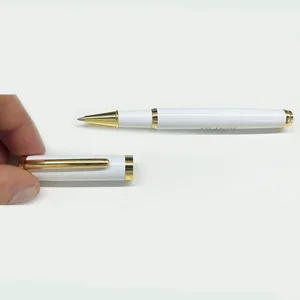 Heavy Luxury High Quality Office Hotel Business Gift Executive Customized White Metal Roller Ball Pen with Custom Logo